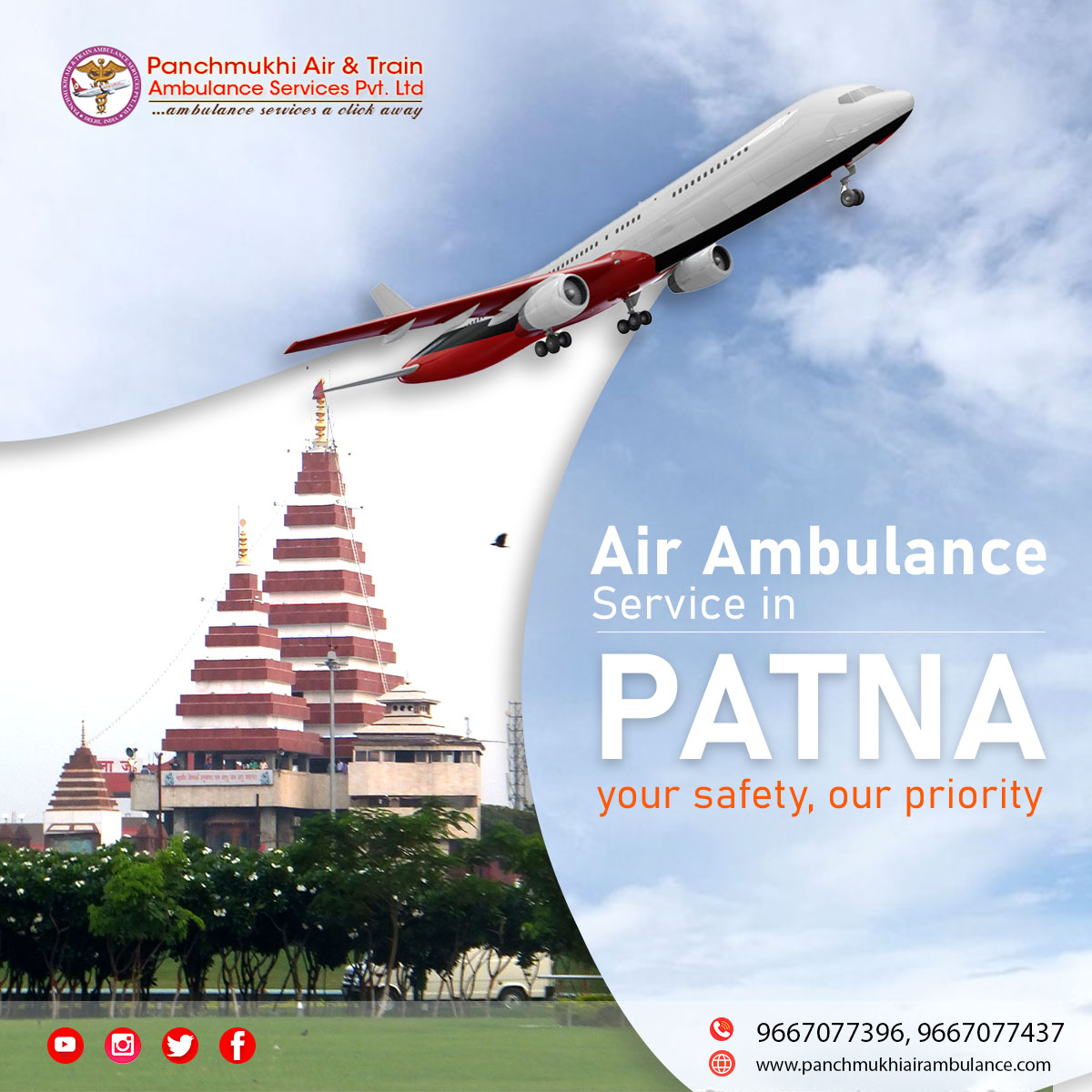 New Charter Air Ambulance Services in Patna