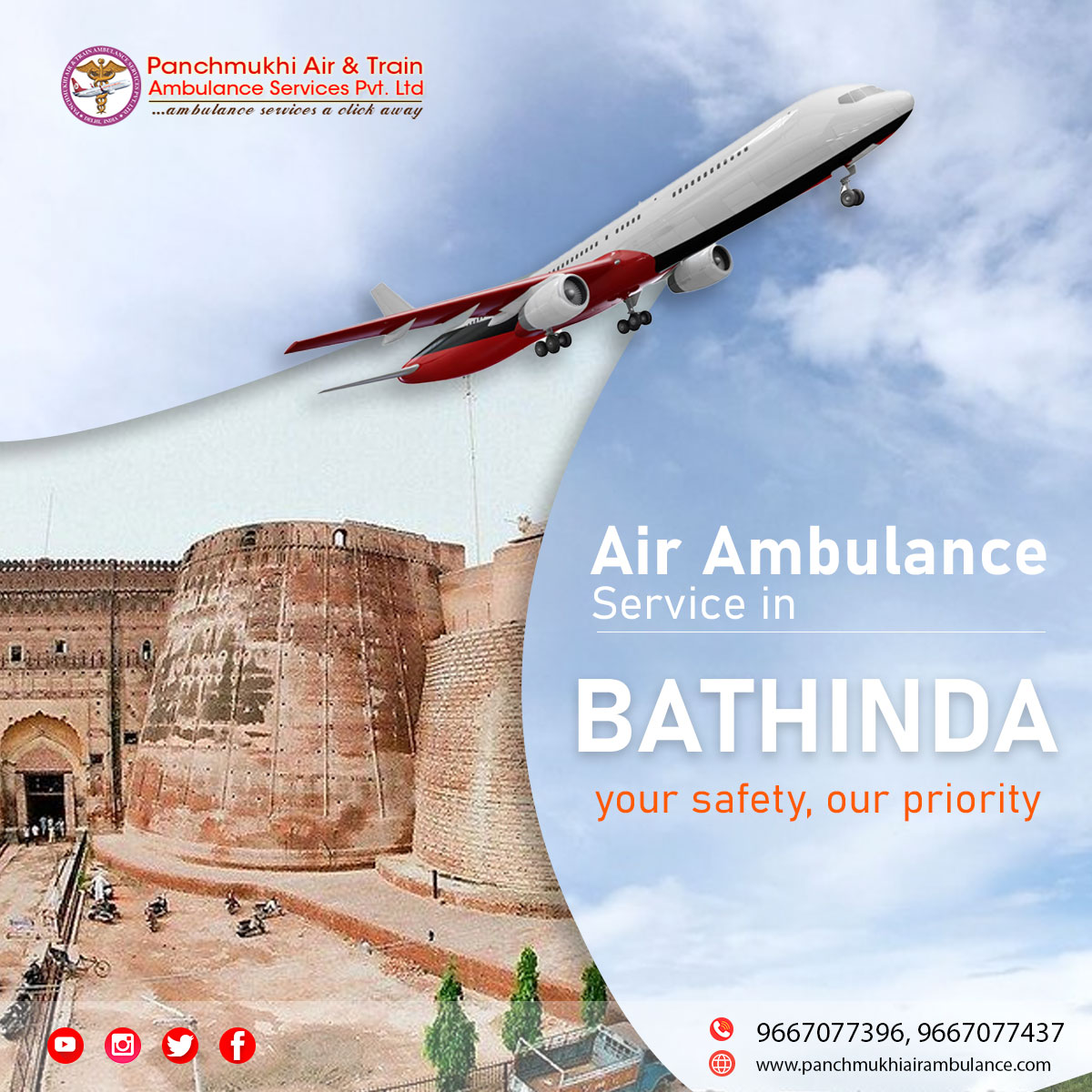 New Charter Air Ambulance Services in Bathinda