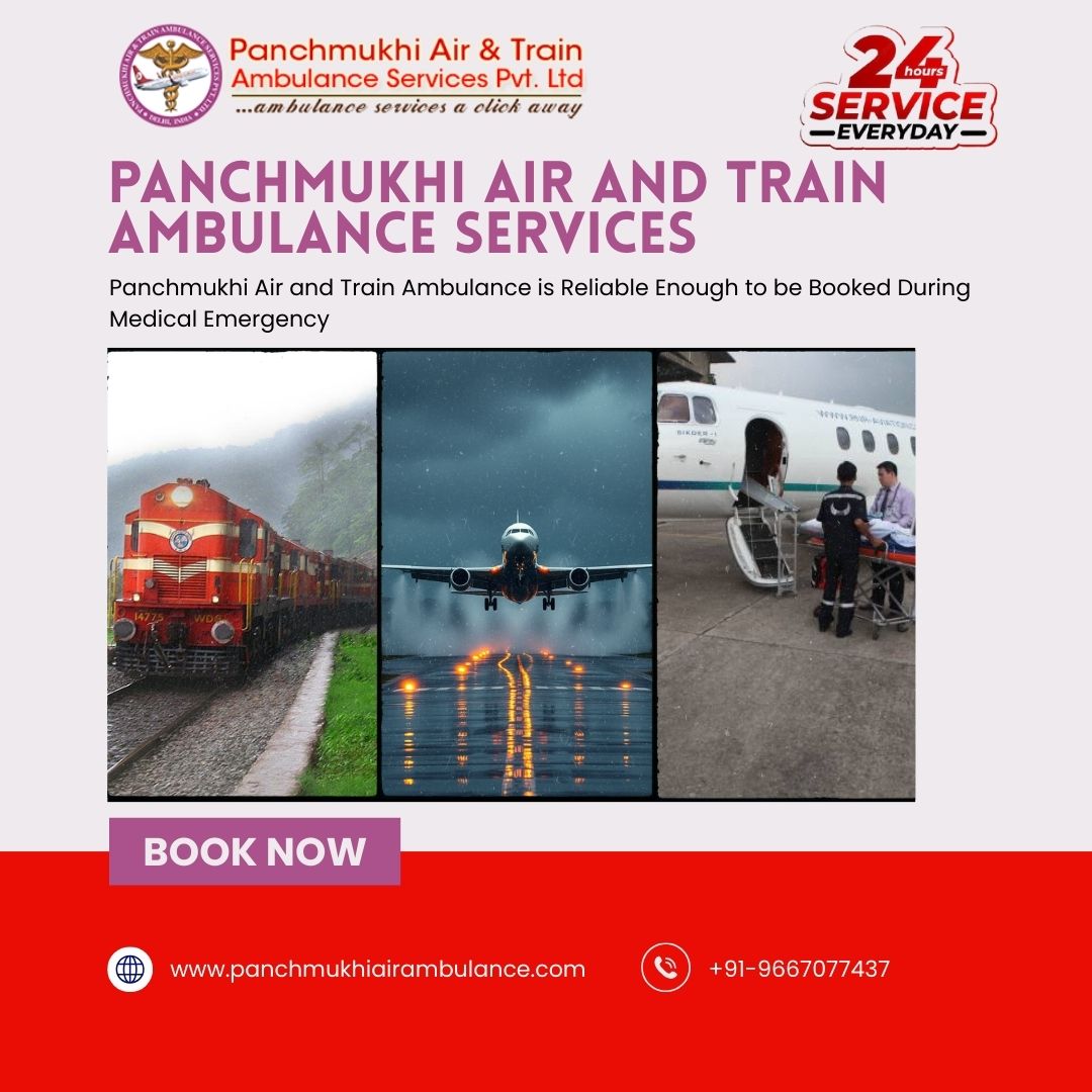 Panchmukhi’s Air and Train Ambulance Services in Siliguri help patients to travel to the Medical Center efficiently