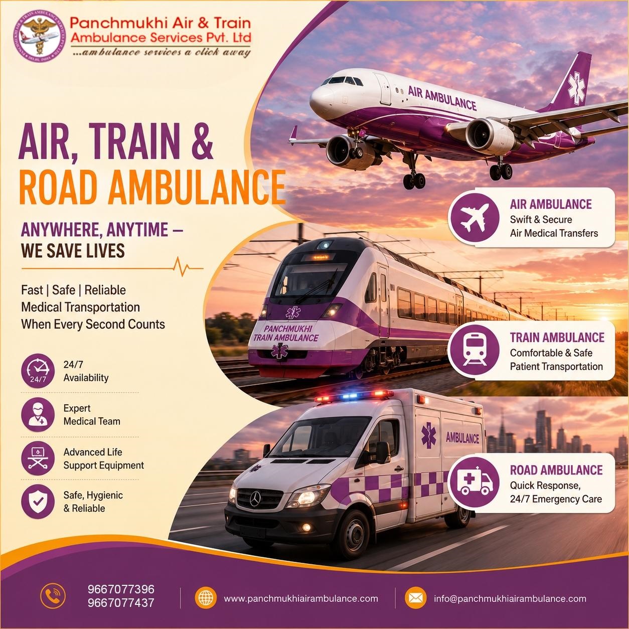 Traveling to a Different City Can Now Be Safe at Panchmukhi Air Ambulance Service in Kolkata