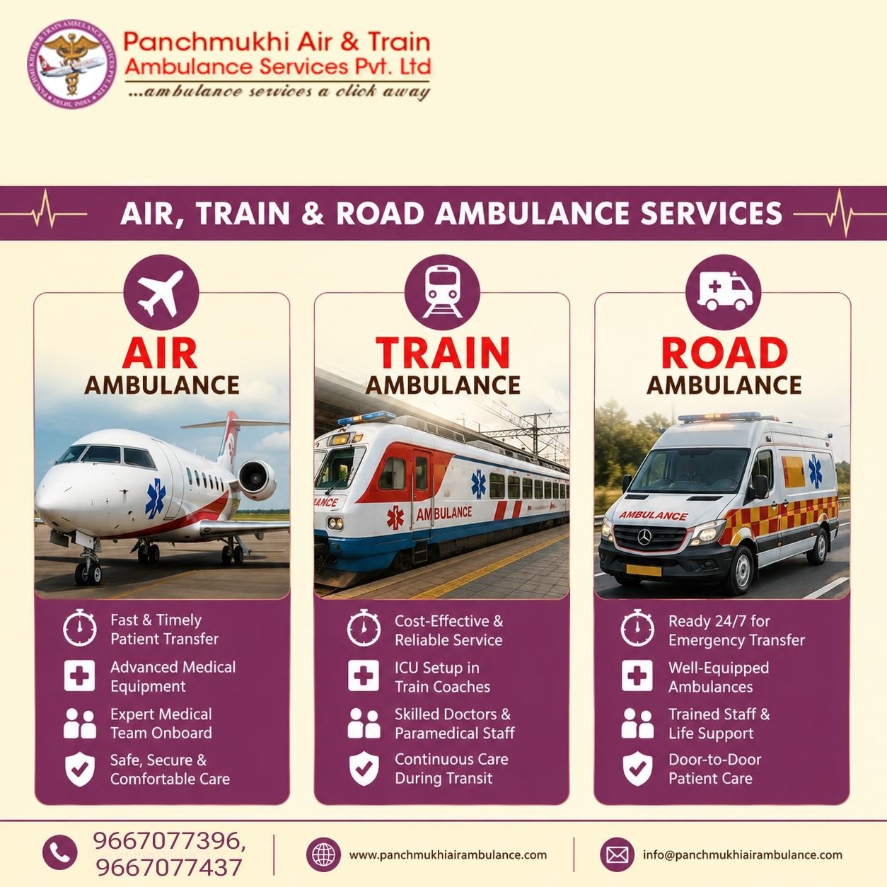 Panchmukhi Air Ambulance in Patna Operates Taking Care of Your Security