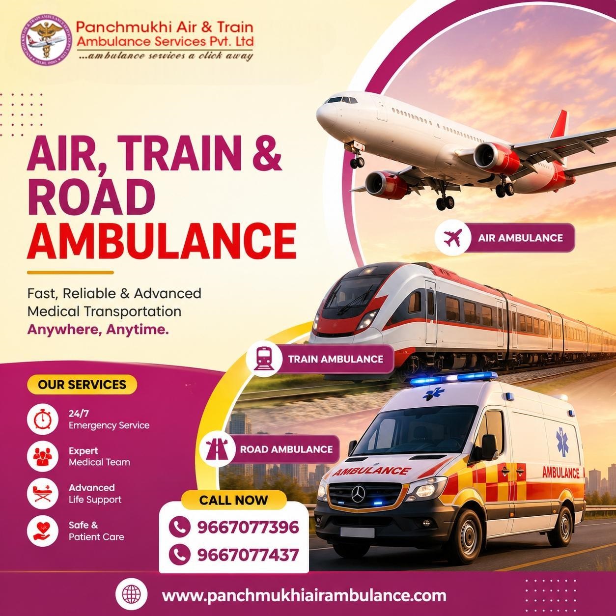 Receive Treatment and Care during Relocation via Panchmukhi Air Ambulance in Patna