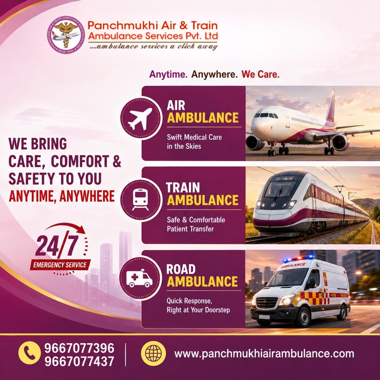 Panchmukhi Air Ambulance in Patna Restricts the Chances of Inconvenience