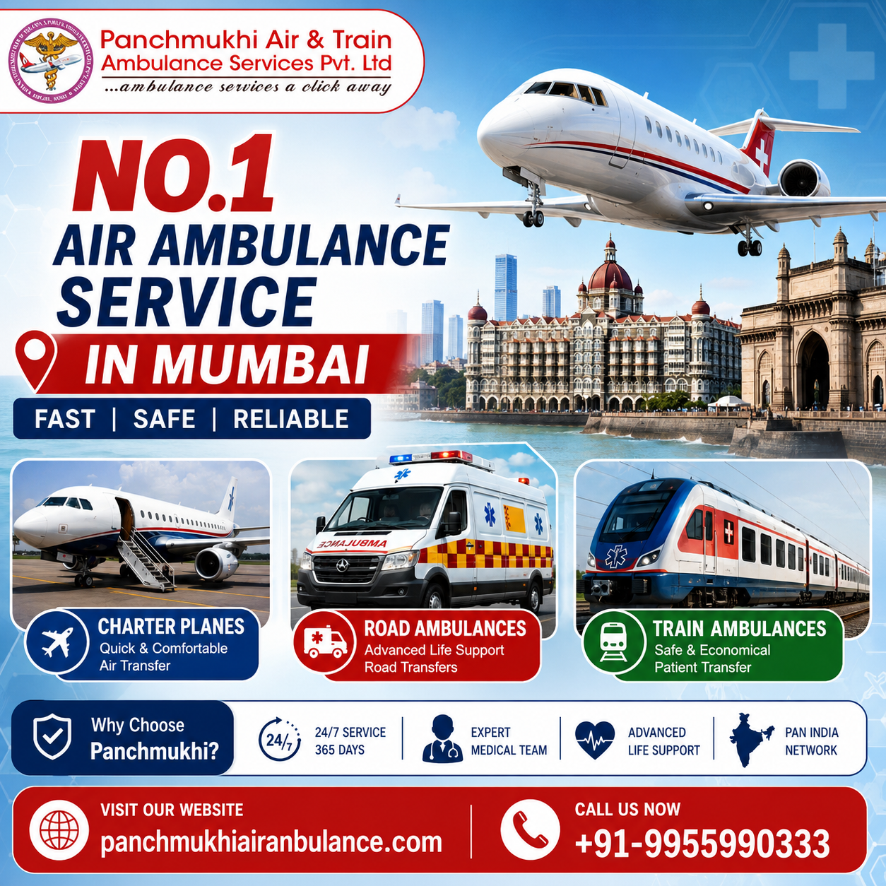 Panchmukhi Air Ambulance in Mumbai Schedules Low-Risk Relocation Mission