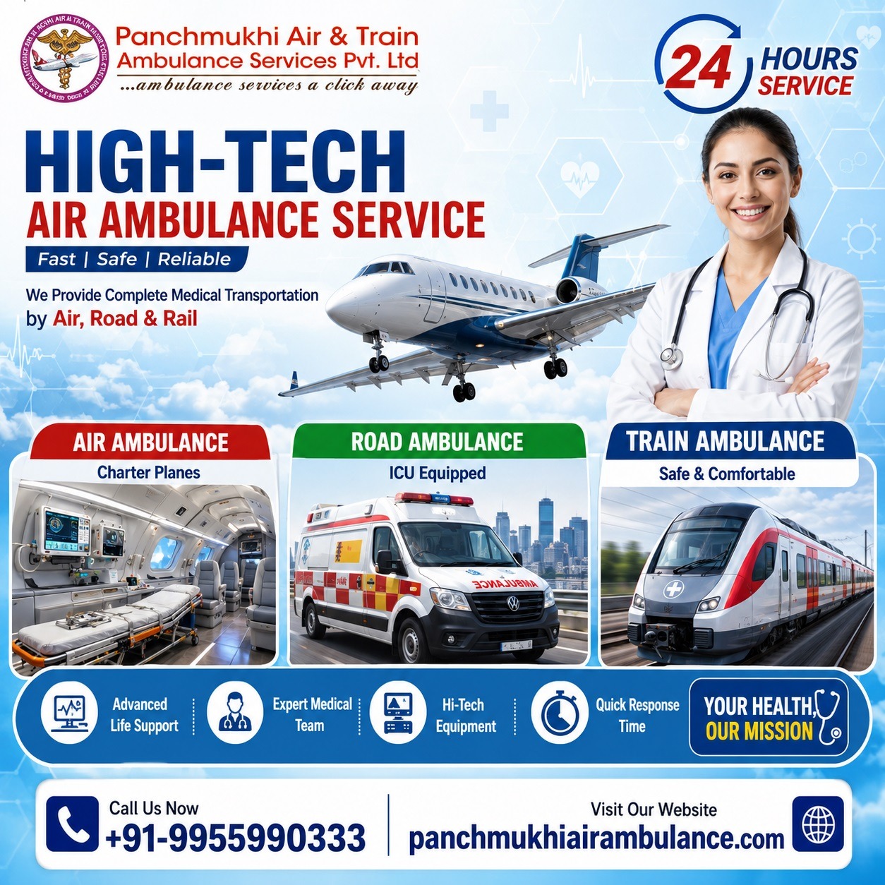 The Appreciation of Medical Transfer is Ceased while Conducting Panchmukhi Air Ambulance in Patna