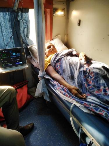 Panchmukhi Train Ambulance from Delhi with ICU Setup